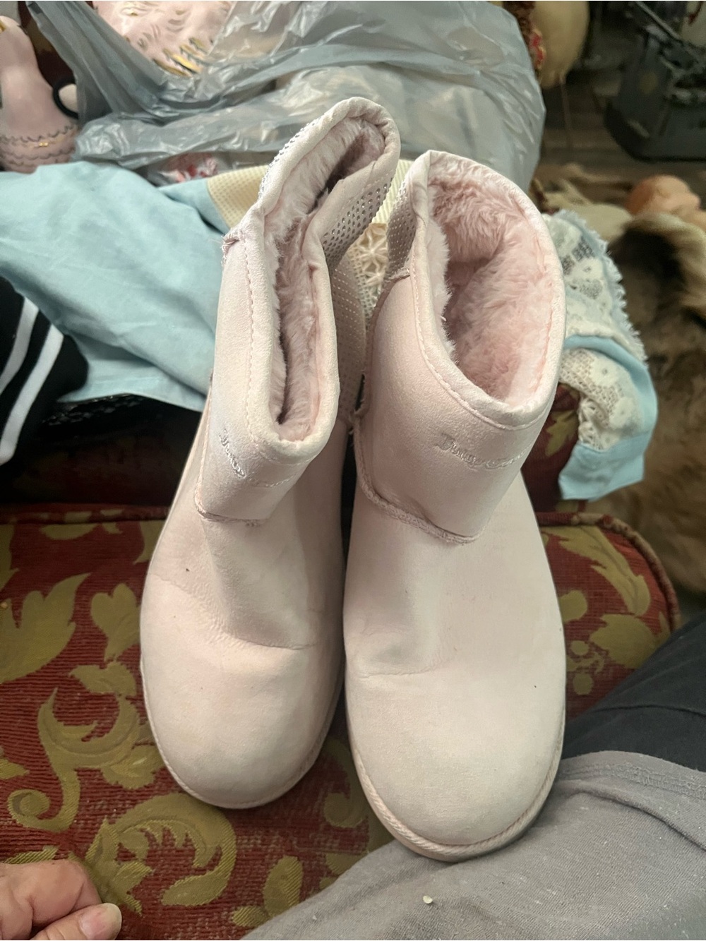 Juicy couture Women's Cozy Pink Shearling-Lined Winter Boots
